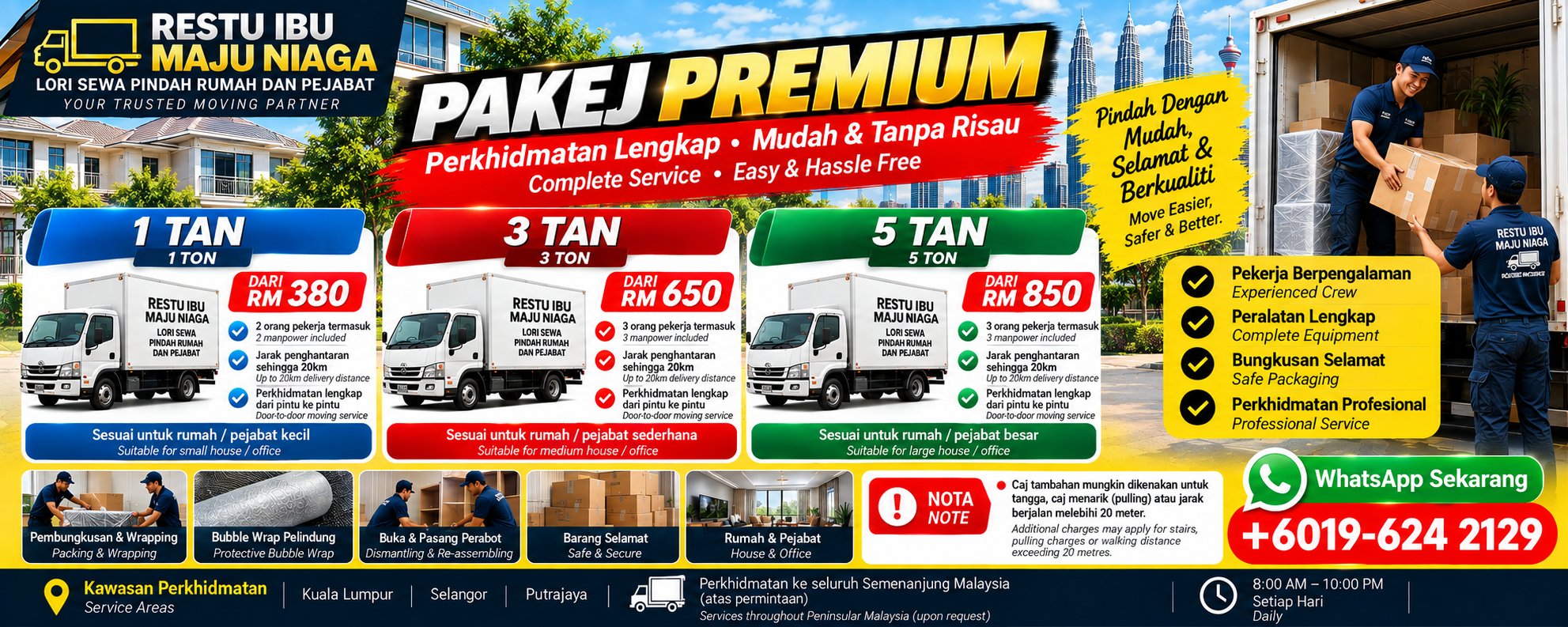 Movers and packers Malaysia packing and moving service with Pakej Premium